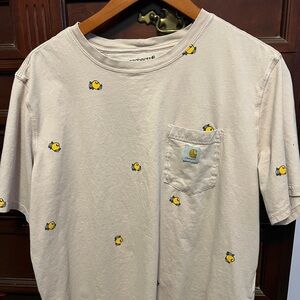 Carhartt Cream Short Sleeve Tee with Yellow Lemon Accents